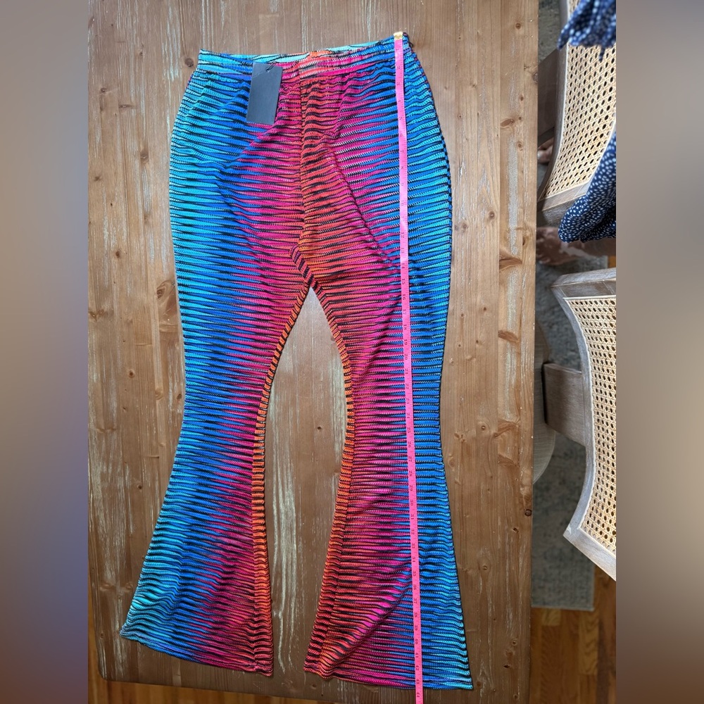 Vibrant Ombre Ribbed Two-Piece Set - Blue/Pink/Orange - Picture 6 of 8